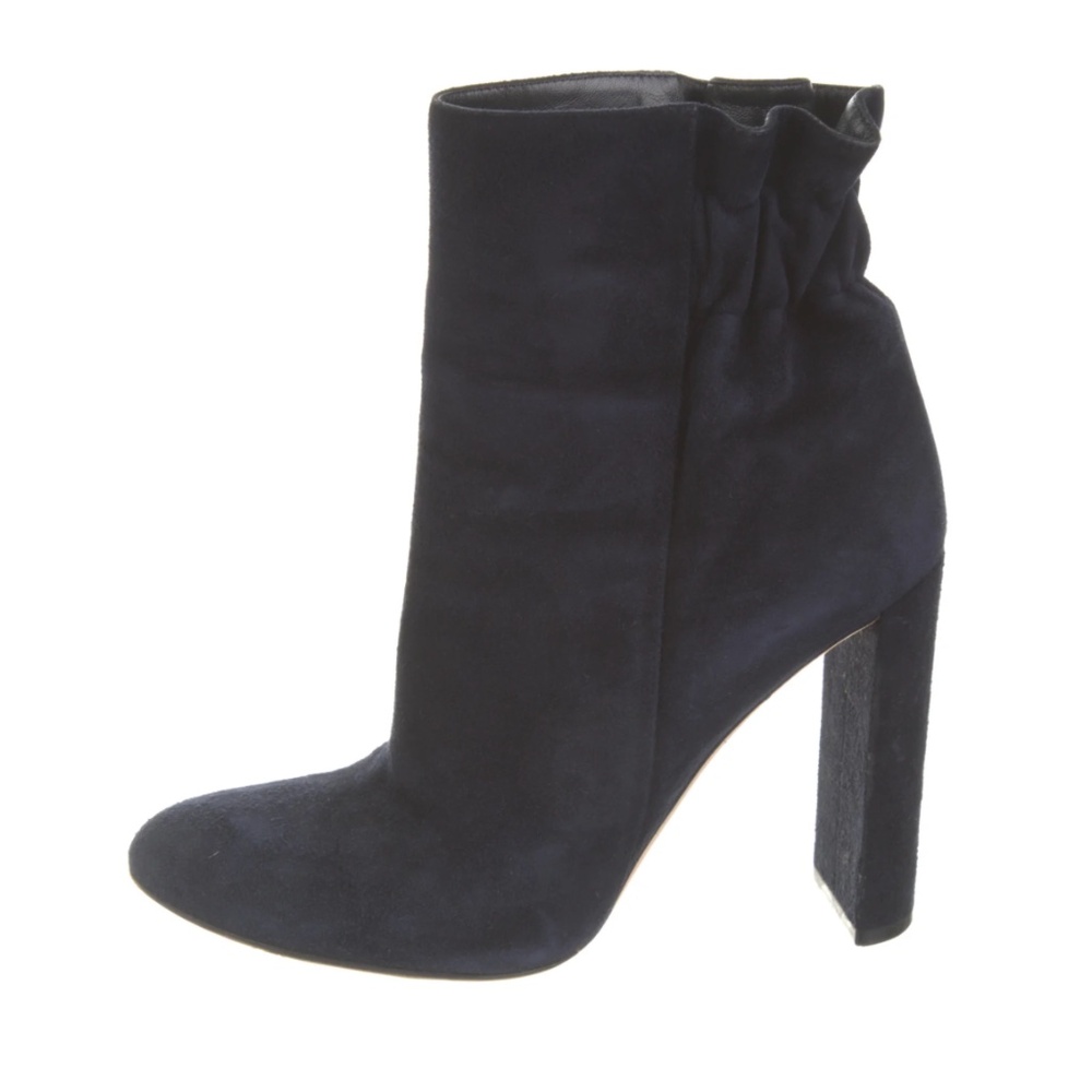 Christian Dior Blue Suede Ankle Booties